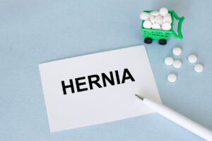 HERNIA text written in card with pills