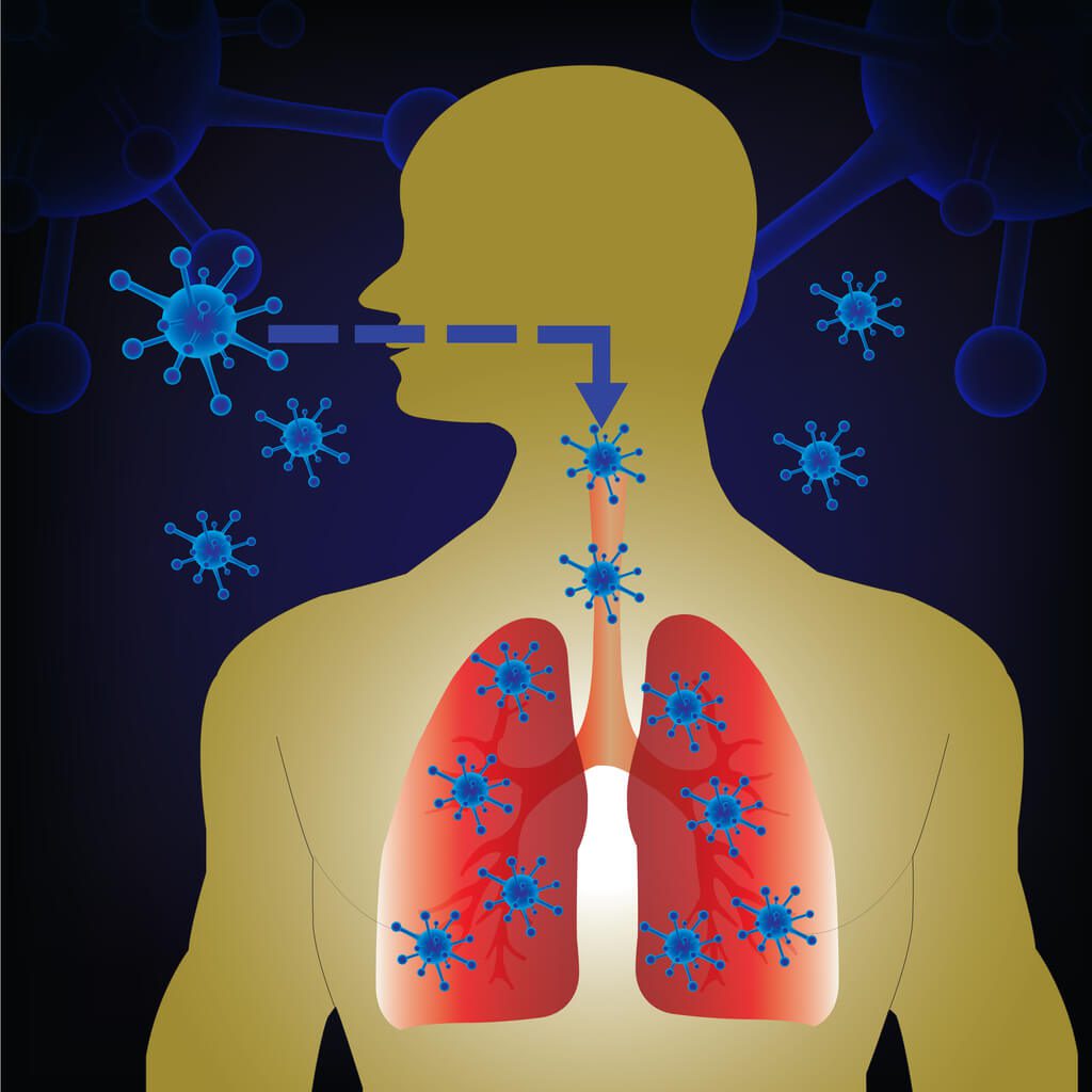An animated depiction of human anatomy featuring treatment for upper respiratory infections.