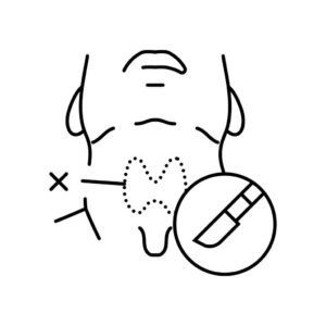 Thyroidectomy surgery line icon vector illustration